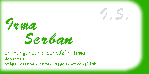 irma serban business card